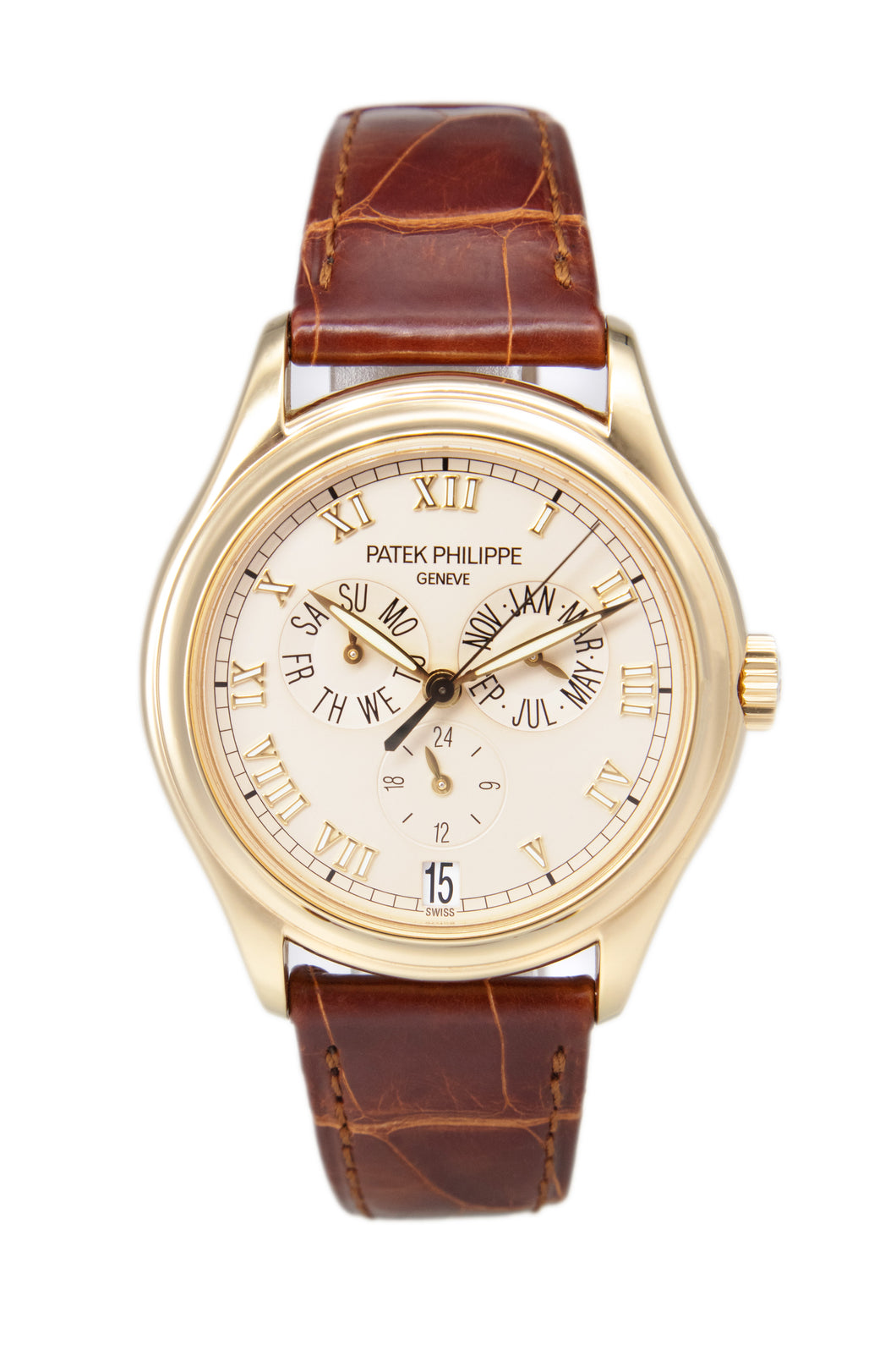 
37mm

18k Yellow Gold

Automatic movement

Annual Calendar

Brown ...
