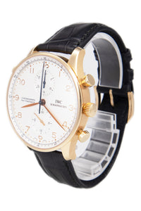 Pre-Owned gents IWC Portuguese Chronograph Rattrapante in 18K rose ...