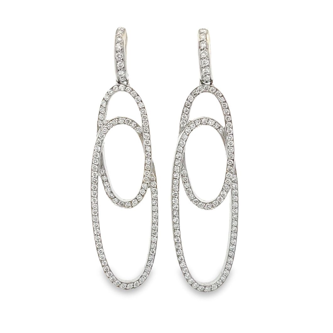 These gorgeous 18k white gold earrings feature round brilliant cut ...