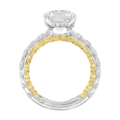 A. Jaffe Two Tone Round Diamond Engagement Ring — photo 3 of 3