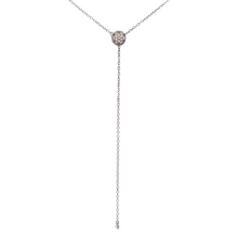 Sterling silver & 18k yellow gold diamond bead lariet necklace ...