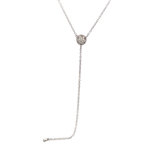 Sterling silver & 18k yellow gold diamond bead lariet necklace ...