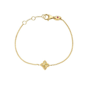 
18k Yellow Gold Arabesque Small Diamond Flower Bracelet 
Approxima...