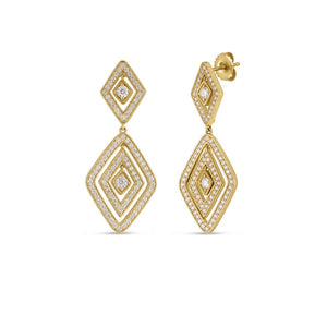 18k yellow gold earrings from Roberto Coin. Round brilliant cut dia...
