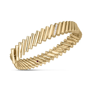 18k yellow gold hinged bangle from the Domino collection by Roberto...