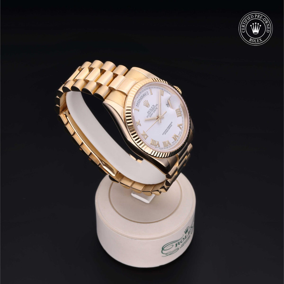 Rolex Certified Pre-Owned Day-Date 36 M118238 in 18 ct yellow gold with white dial, image 36 of 41