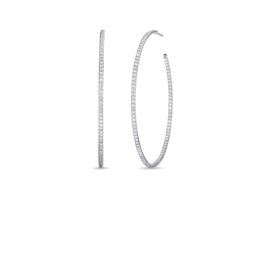 XXLarge Inside Outside Diamond Hoops. Diamonds total 1.97ct. 55mm o...