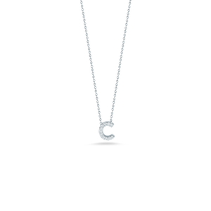 This necklace from Roberto Coin features a diamond initial on a 18