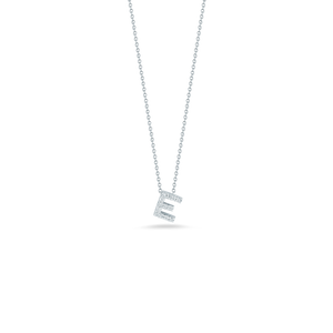 This necklace from Roberto Coin features a diamond initial on a 18