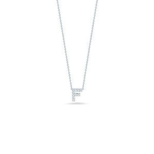 This necklace from Roberto Coin features a diamond initial on a 18