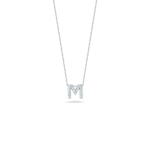 This necklace from Roberto Coin features a diamond initial on a 18