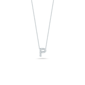 This necklace from Roberto Coin features a diamond initial on a 18