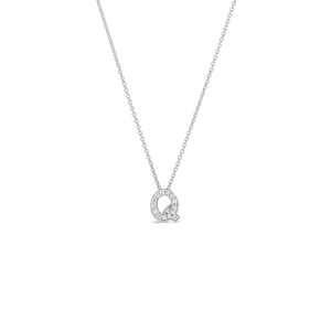 This necklace from Roberto Coin features a diamond initial on a 18