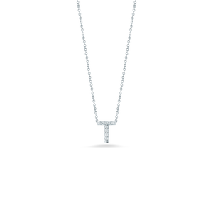 This necklace from Roberto Coin features a diamond initial on a 18