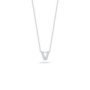 This necklace from Roberto Coin features a diamond initial on a 18