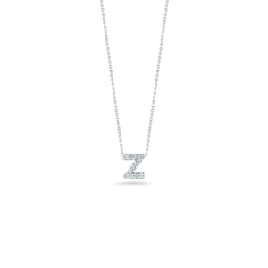 This necklace from Roberto Coin features a diamond initial on a 18