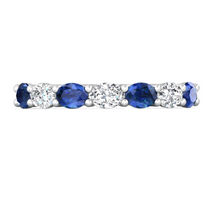 Martin Flyer Oval Cut Diamond and Sapphire Anniversary Band