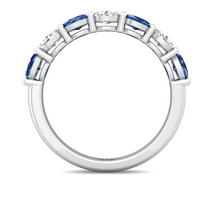 Martin Flyer Oval Cut Diamond and Sapphire Anniversary Band
