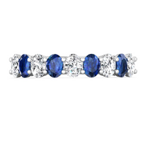 Martin Flyer Oval Cut Diamond and Sapphire Anniversary Band