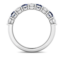 Martin Flyer Oval Cut Diamond and Sapphire Anniversary Band