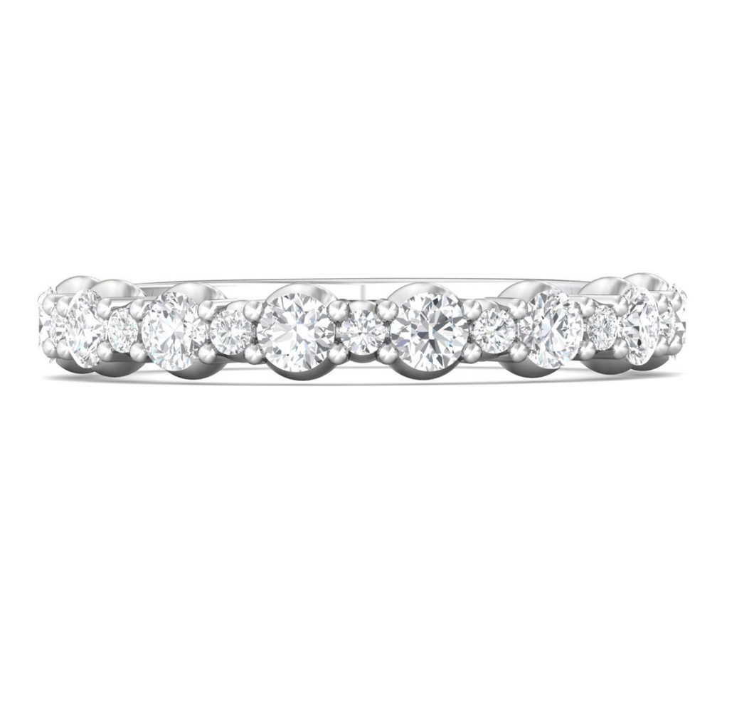 FlyerFit Round Cut Diamond Wedding Band