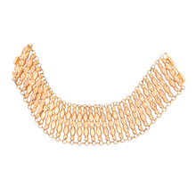 Estate piece: 21k yellow gold wide flexible bracelet 
Bracelet meas...