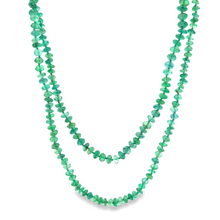 Estate piece: Emerald bead strand necklace. This necklace is very l...