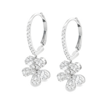 These beautiful 14k white gold earrings feature baguette and round ...