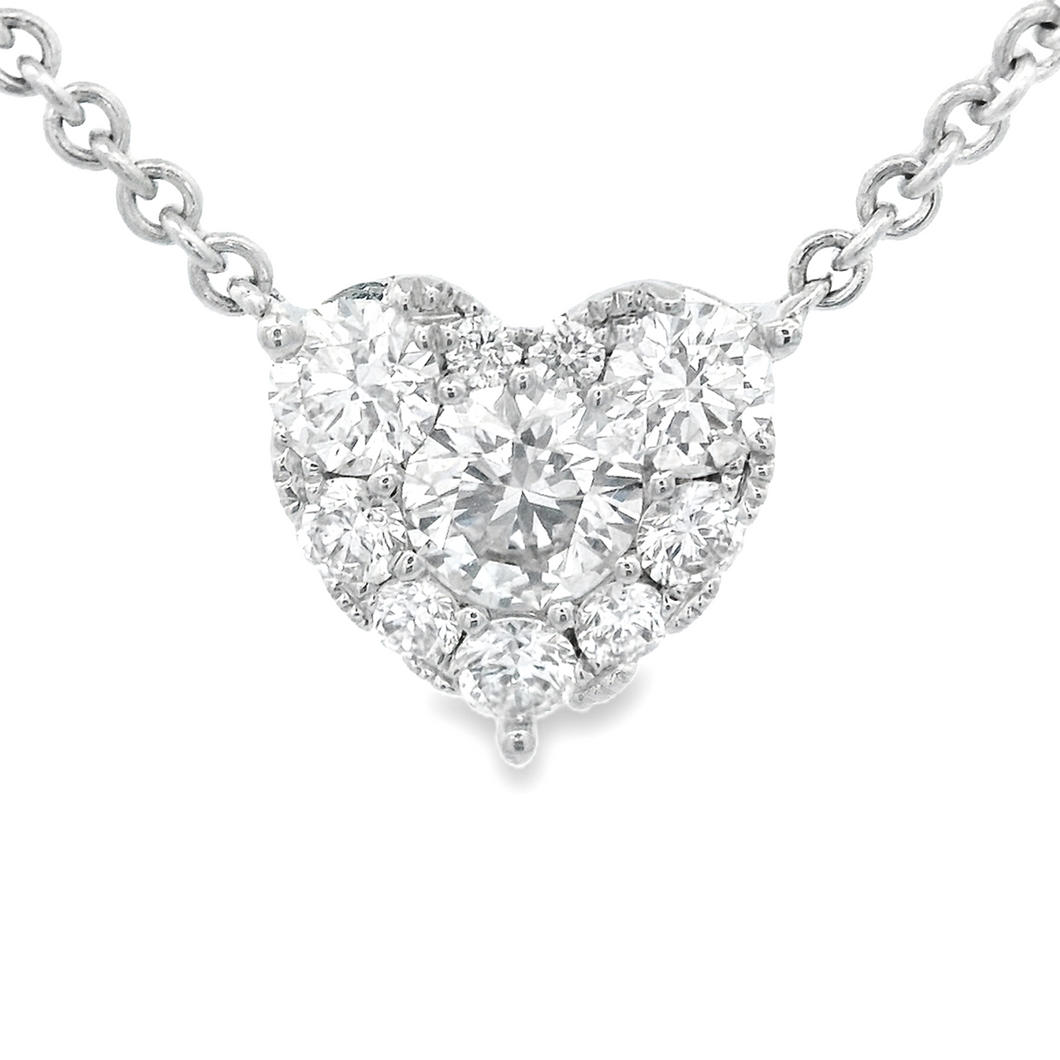 This dainty and beautiful 14k white gold necklace features various ...
