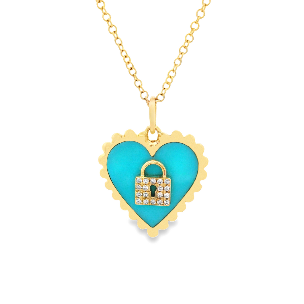 This beautiful 14k yellow gold necklace features a heart pendant th...