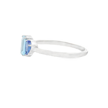 14k White Gold Aquamarine & Tanzanite Ring