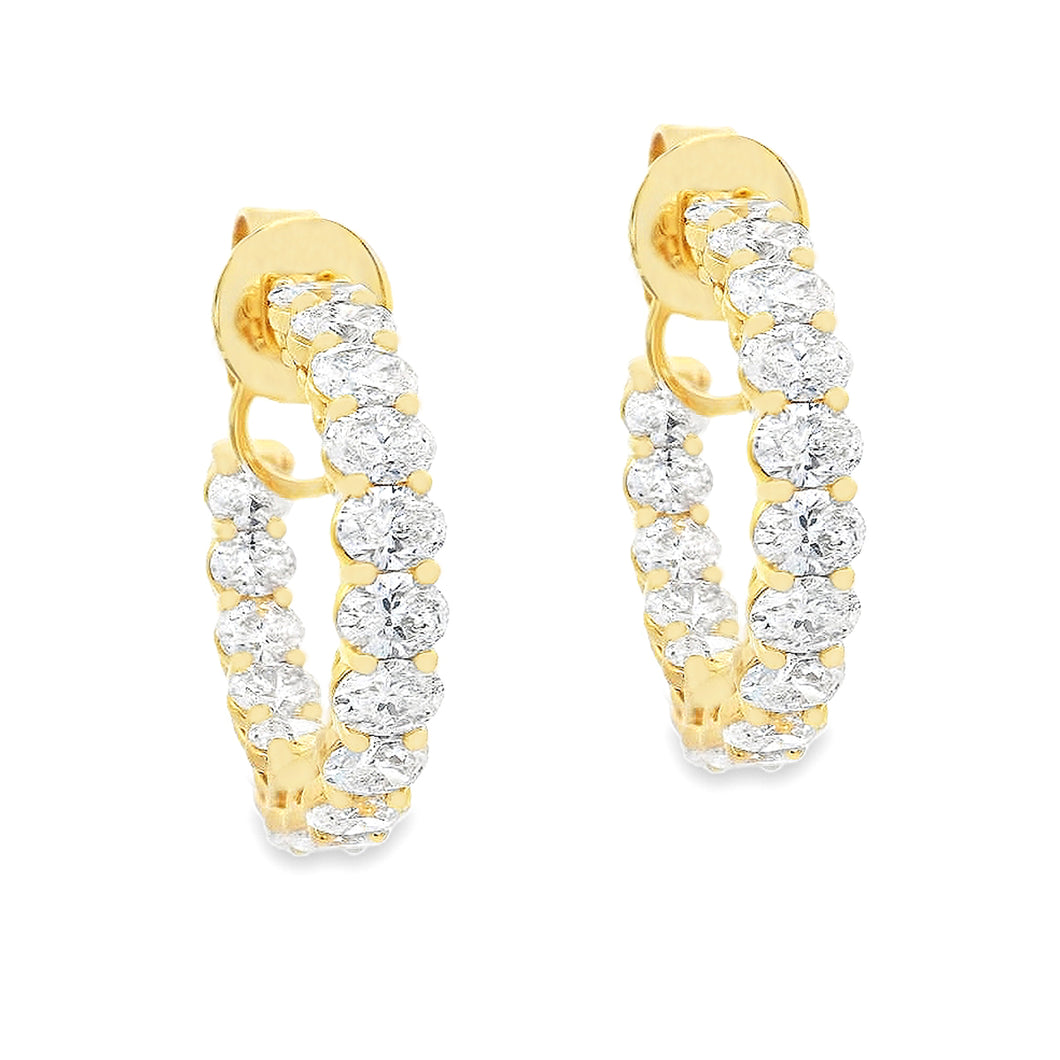 These gorgeous diamond hoops feature 32 oval cut diamonds totaling ...