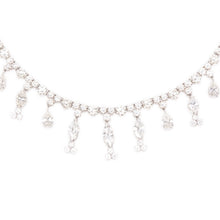 This gorgeous 18k white gold diamond necklace features round brilli...
