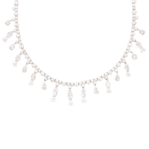 This gorgeous 18k white gold diamond necklace features round brilli...
