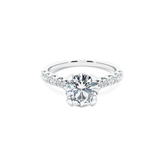 Christopher Designs Round Diamond Pave Engagement Ring — photo 1 of 3