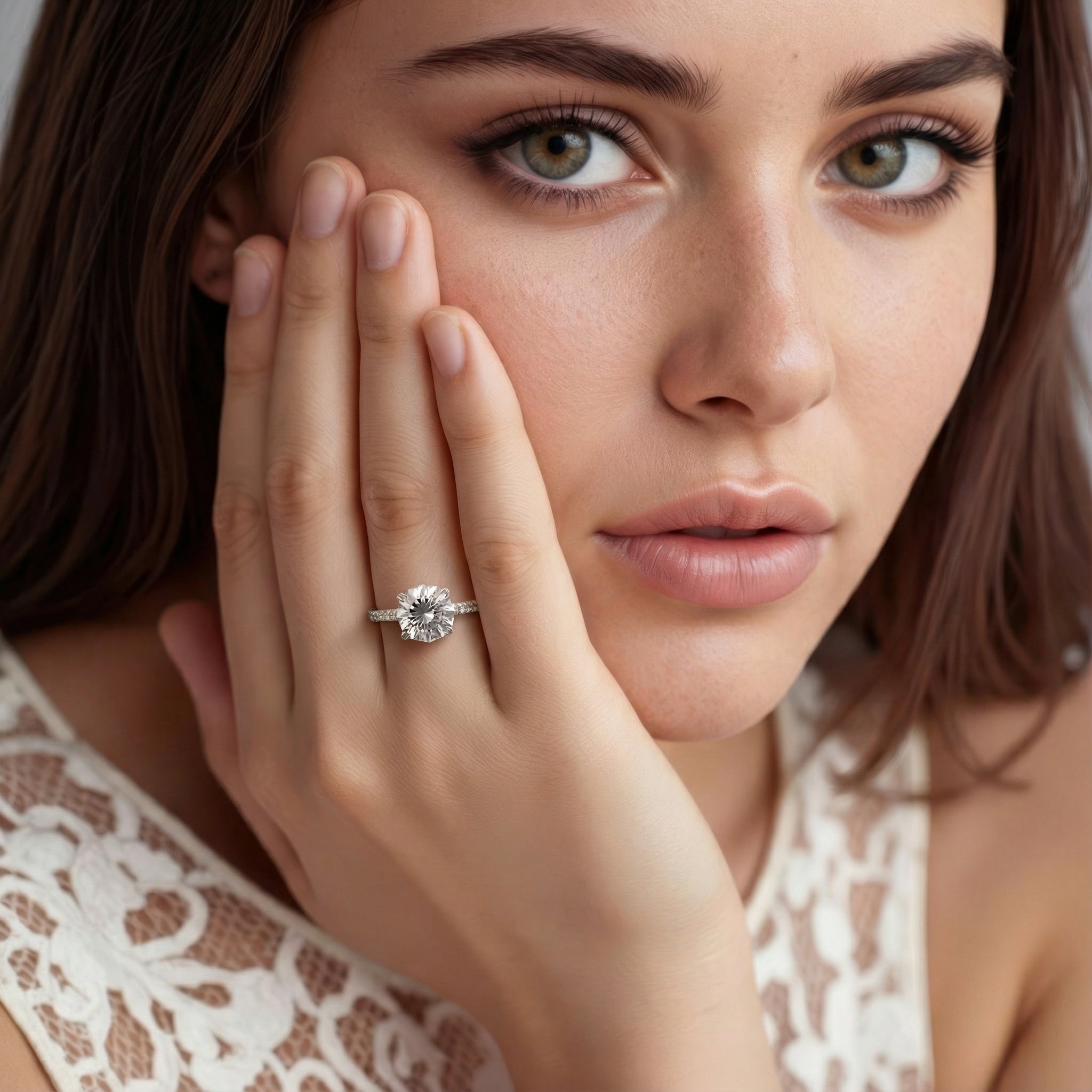 Christopher Designs Round Diamond Pave Engagement Ring — photo 2 of 3