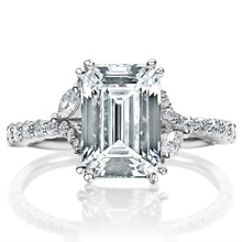Classique Creations Emerald Diamond Marquise Split Shank Engagement Ring