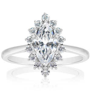 Classique Creations Marquise Halo High Polish Band Engagement Ring