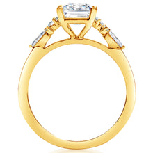 Classique Creations Emerald Diamond Cluster Engagement Ring