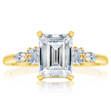 Classique Creations Emerald Diamond Cluster Engagement Ring