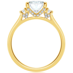 Classique Creations Oval Diamond Three Stone Diamond Gallery Engagement Ring