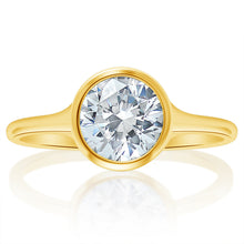 Classique Creations Round Diamond Bezel Set Graduated Shank Engagement Ring