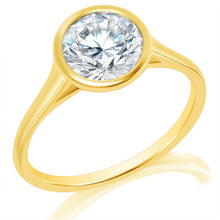 Classique Creations Round Diamond Bezel Set Graduated Shank Engagement Ring