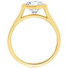 Classique Creations Round Diamond Bezel Set Graduated Shank Engagement Ring