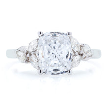 Classique Creations Cushion Diamond Marquise Sidestone Engagement Ring