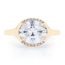 Classique Creations Oval East West Semi Halo Engagement Ring