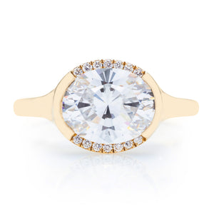 Classique Creations Oval East West Semi Halo Engagement Ring