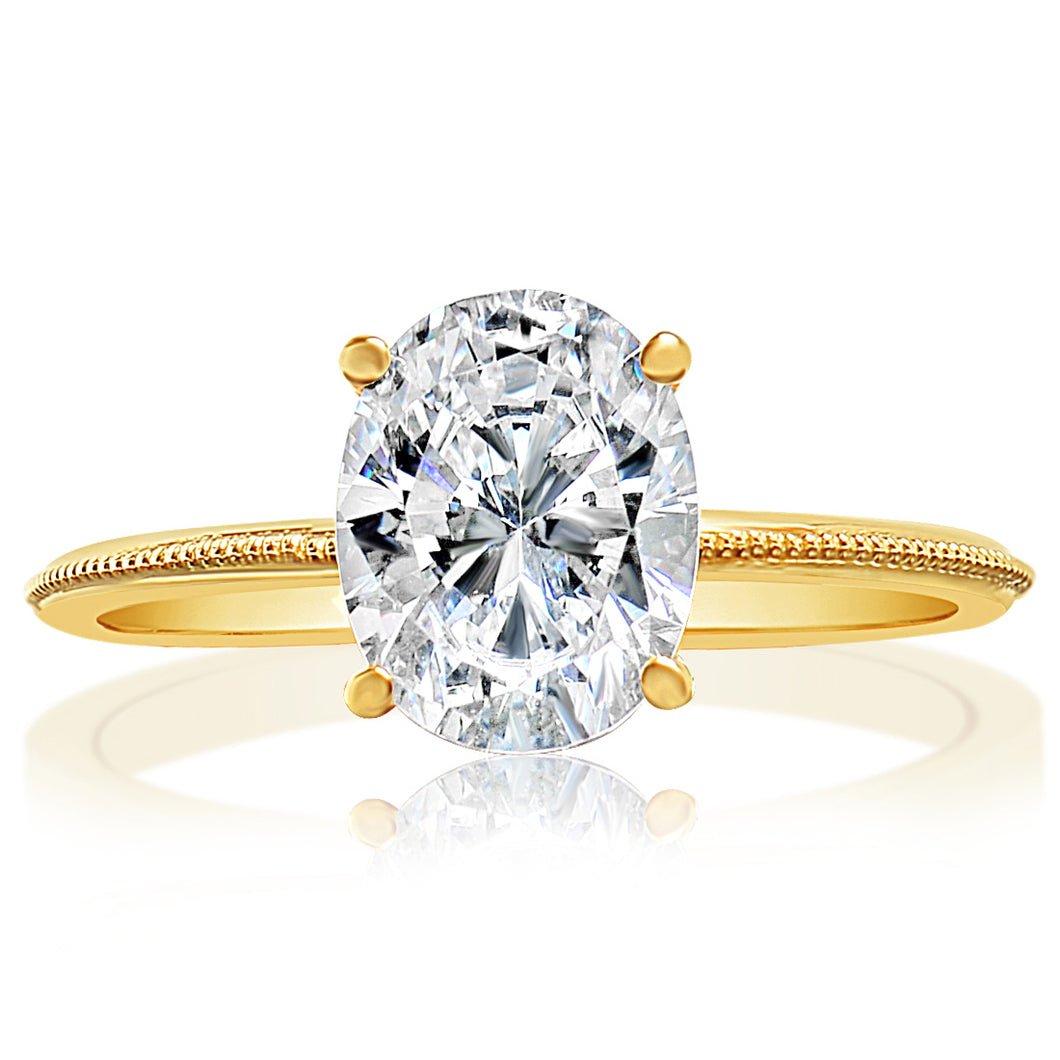 Classique Creations Knife Edge Milgrain Edge Engagement Ring