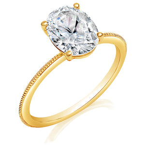 Classique Creations Knife Edge Milgrain Edge Engagement Ring