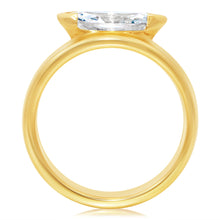 Classique Creations Marquise Half Bezel Double Row Engagement Ring
